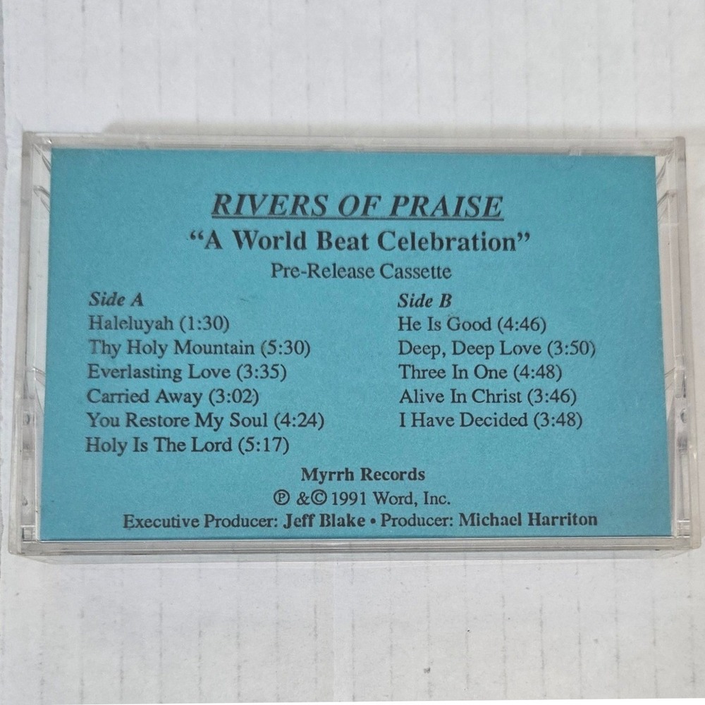 Vintage 1991 Rivers of Praise Cassette Tape Pre Release Promo World Beat CrO2
